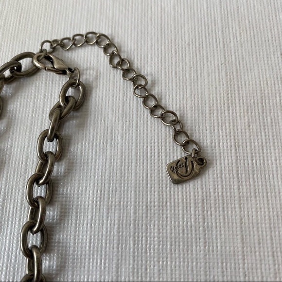 You & I Jewelry You I Silver Tone Necklace Stone Rose Cross Angel